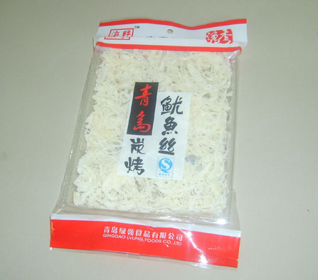 青岛炭烤鱿鱼丝 青岛食品;青岛食品;青岛食品;烧烤鱿鱼;烧烤黄花鱼;鱿鱼丝;绿岭食品;青岛绿岭;烤鳕鱼;鳕鱼丝;辣烤鳕鱼;烤虾皮; 绿岭--青岛绿领食品有限公司